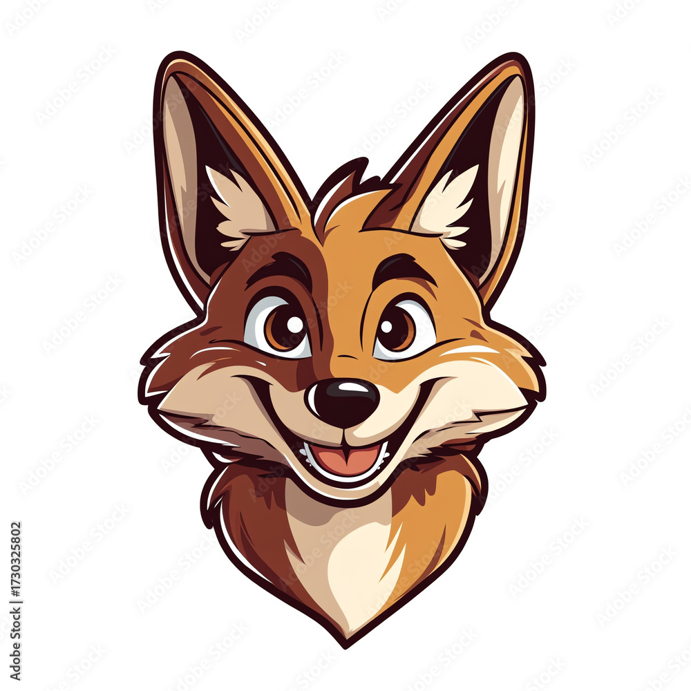 Obraz premium Cute Cartoon Fox Head Logo