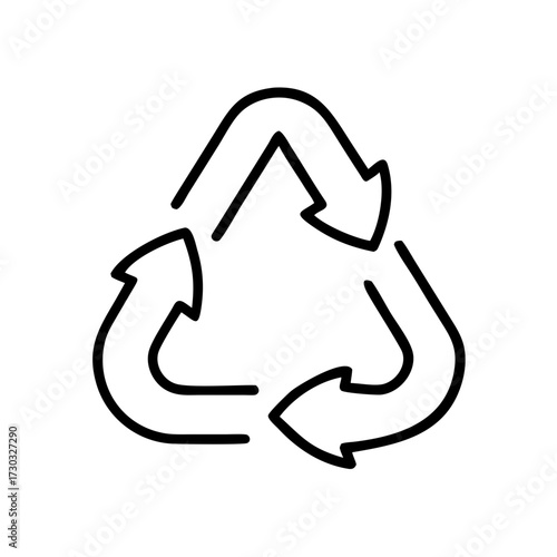 Recycling symbol with three arrows showcasing sustainability concept  