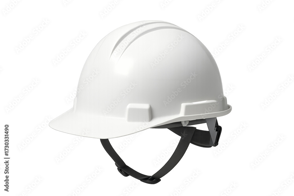 Naklejka premium White safety hard hat protecting construction worker