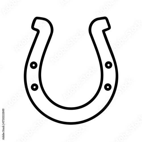 Line art of a horseshoe symbolizing good luck and protection  