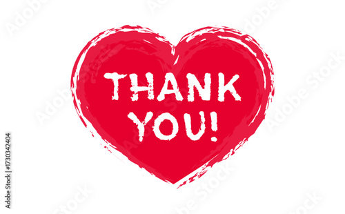 Thank You ! - ハートで装飾された、手書き風の書体で書いたThank You !（ありがとう）の文字

