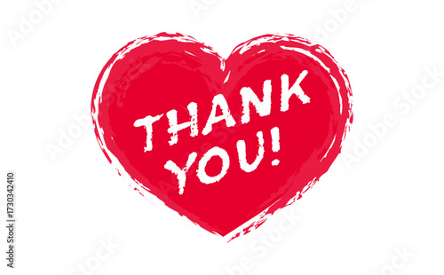 Thank You ! - ハートで装飾された、手書き風の書体で書いたThank You !（ありがとう）の文字
