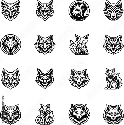 Collection of Glyph Style Fox Logos 

