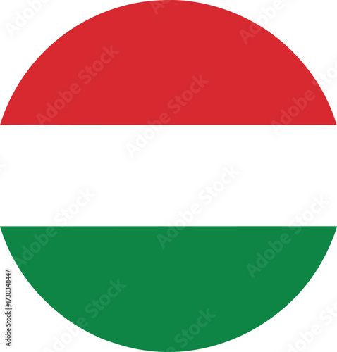 Free Download  hungary circle flag with horizontal tricolor stripes - GFXLoad