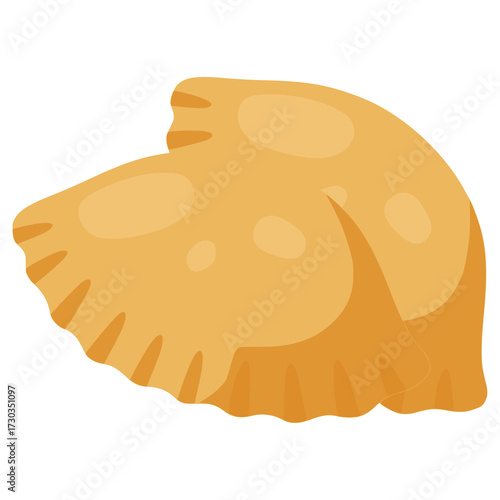 Kalduny Belarusian dumpling flat color vector illustration template design