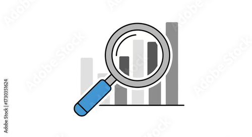 Magnifying Glass Reveals Growth in Statistical Data Analysis and Business Trends