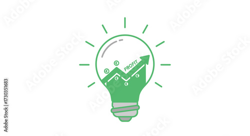 Creative business idea for profit growth representation in a lightbulb design