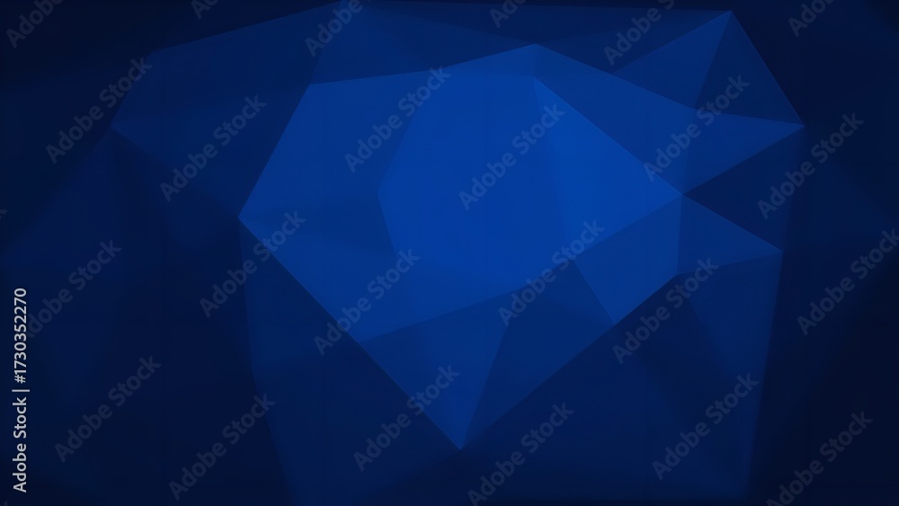 Obraz premium Abstract geometric shapes in deep blue tones, evoking a sense of mystery and depth