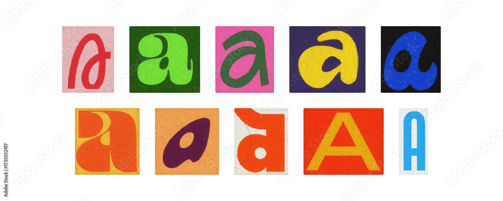 Fototapeta premium Assorted letter A glyphs, uppercase and lowercase, cutout set on PNG 
