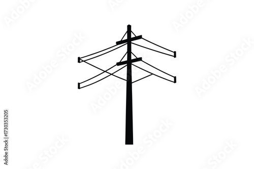 Simple black and white illustration of a utility power transmission tower