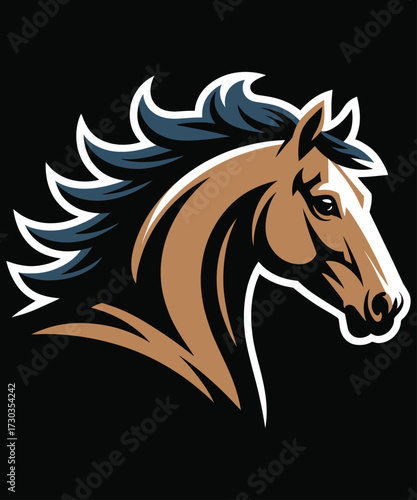 Black and White Galloping Horse Illustration, A dynamic illustration of a horse, rendered in black and white, dominates the frame. The horse is depicted mid-gallop, all four hooves off the ground