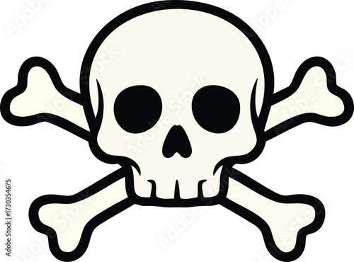 Skull and bones illustration. Vector. Isolated.