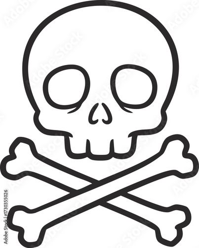 Skull and bones illustration. Vector. Isolated.