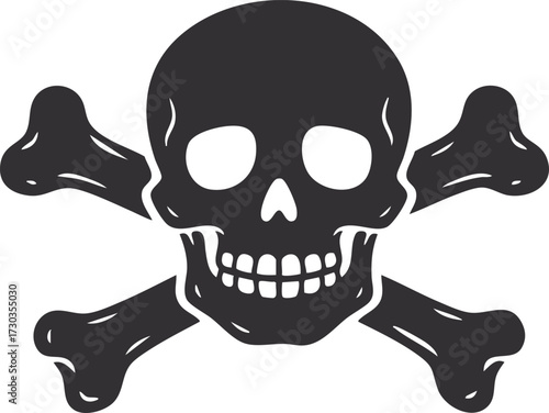 Skull and bones illustration. Vector. Isolated.