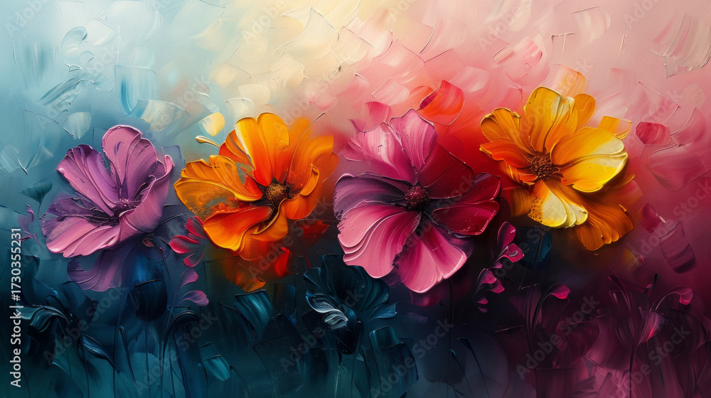 Obraz premium watercolor flowers background