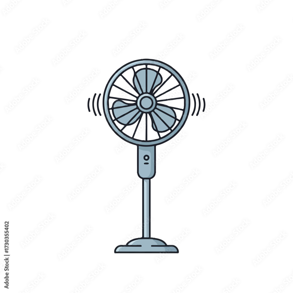 Obraz premium Minimalist Smart Fan Line Icon: Modern Vector Illustration for Smart Home Cooling, Air Circulation, and Climate Systems