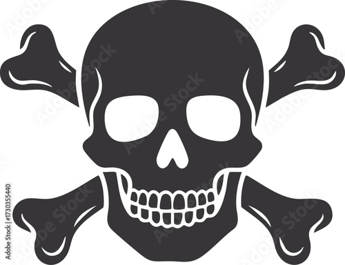 Skull and bones illustration. Vector. Isolated.