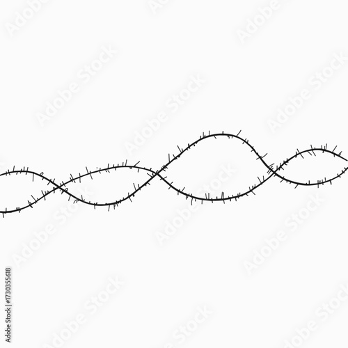 Decorative black barbed wire seamless pattern design  