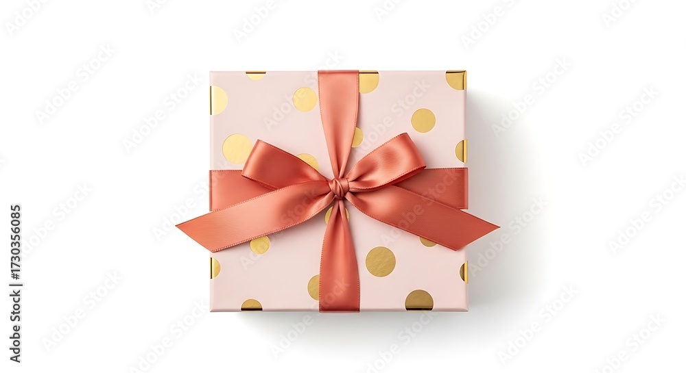 Obraz premium Gift Box with Ribbon and Bow on White Background.