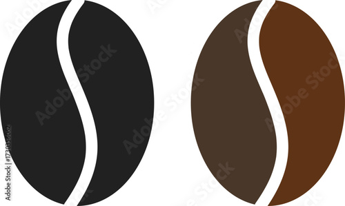 Coffee beans icon set. Coffee bean symbol