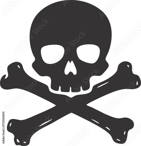 Skull and bones illustration. Vector. Isolated.