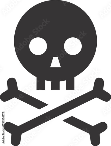Skull and bones illustration. Vector. Isolated.