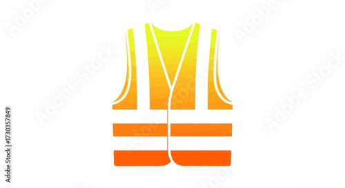Graphic representation of high-visibility vest for safety awareness promotions