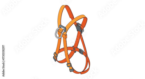 Illustrative safety harness showcasing construction gear and safety measures