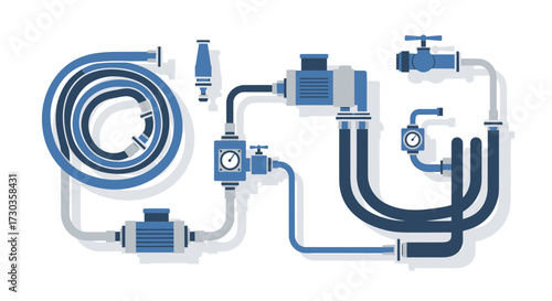 Intricate network of pipes, valves, and gauges for industrial applications