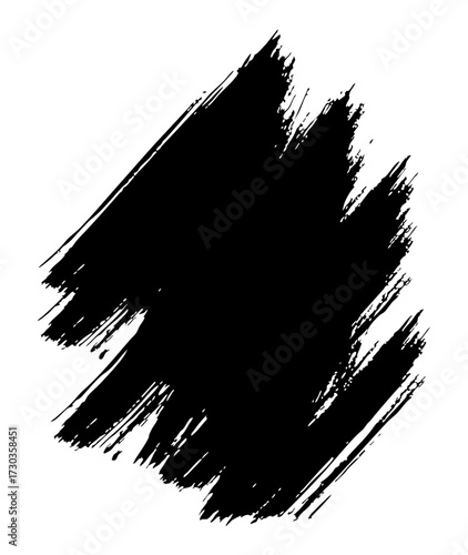 Vigorous Black Paint Swipes Create Dynamic Grunge Texture Element