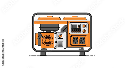 Isolated electric power generator illustration on plain background design