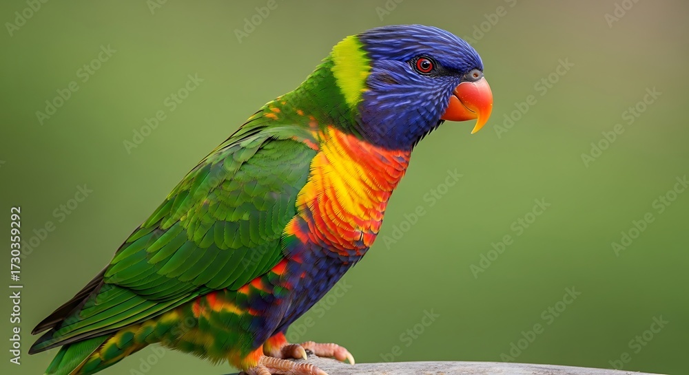 Naklejka premium Colorful Rainbow Lorikeet Bird Portrait.