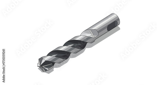 Isometric illustration showcasing an innovative metal drill bit design