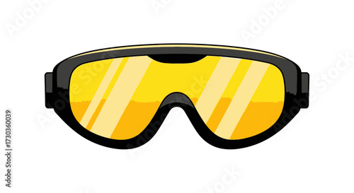 Modern yellow ski goggles illustration, perfect for winter sport promotion