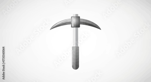 Monochrome illustration of a mining pickaxe isolated against white backdrop