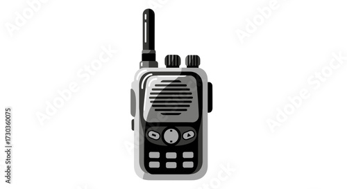 Monochromatic Illustration of Portable Walkie-Talkie Communication Device