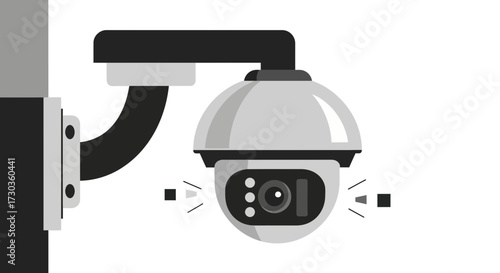 Simplified vector graphic of a surveillance camera mounted on a wall