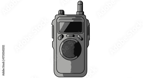 Vector illustration walkie talkie, radio transceiver portable communication device