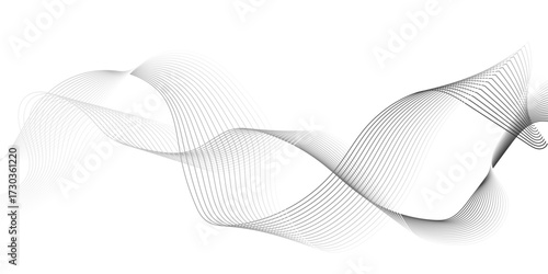 gray wave curve lines banner background design. Digital frequency track equalizer. Stylized line art background. modern soft luxury texture with smooth and clean vector subtle background illustration