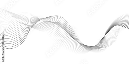 gray wave curve lines banner background design. Digital frequency track equalizer. Stylized line art background. modern soft luxury texture with smooth and clean vector subtle background illustration