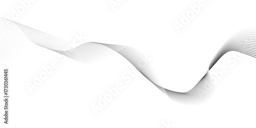 gray wave curve lines banner background design. Digital frequency track equalizer. Stylized line art background. modern soft luxury texture with smooth and clean vector subtle background illustration