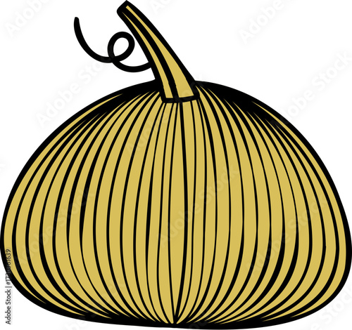 harvest pumpkins line art style. organic vegetable farm. thanksgiving, Halloween element vector. svg icon