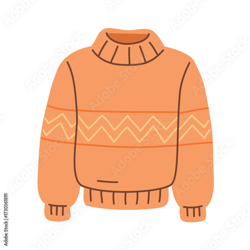 Handdrawn Sweater with Zigzag Pattern Apparel Fashion Illustration