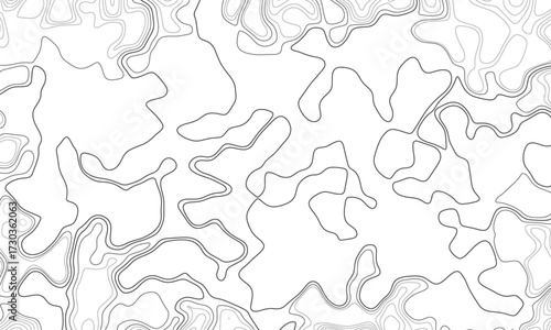 Topographic map pattern background vector. Abstract mountain terrain map background with abstract shape line texture. Vector illustration. Abstract contours form digital landscape