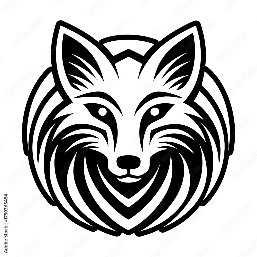 Obraz premium A wild fox logo icon in glyph style