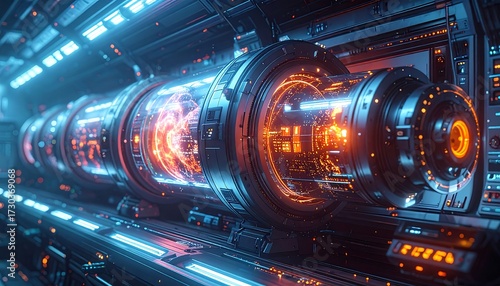 Futuristic Technology Engine Room.