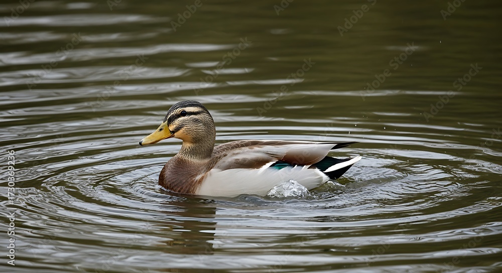 Obraz premium Duck Swimming in a Pond.