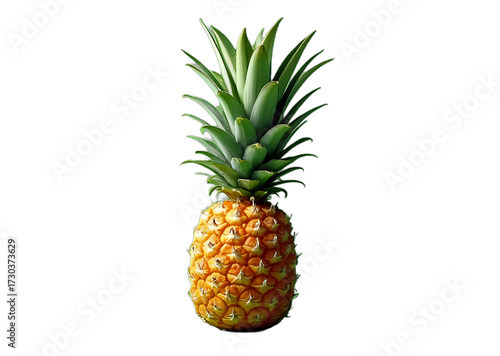 Golden Pineapple Against a Black Background