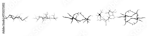 Cracks icon vector set. Dry heartquake illustration sign collection. Fissure symbol. Fracture logo. rift mark.