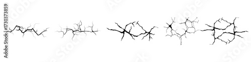Cracks icon vector set. Dry heartquake illustration sign collection. Fissure symbol. Fracture logo. rift mark.